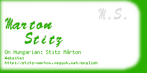 marton stitz business card